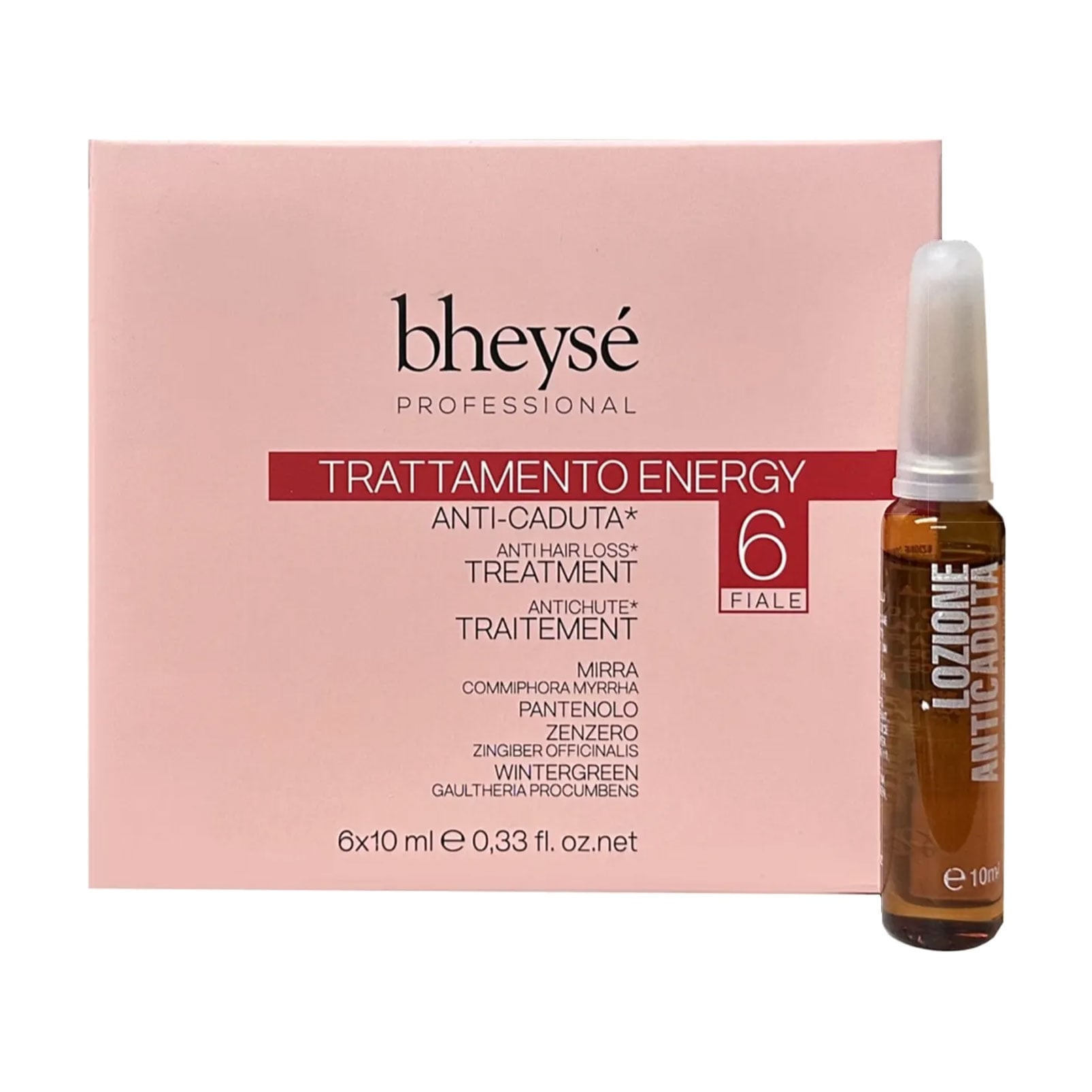 Ампули Bheyse Professional Energy Treatment проти випадіння волосся, з екстрактом сереної, гаультерії та пантенолу, 6*10 мл